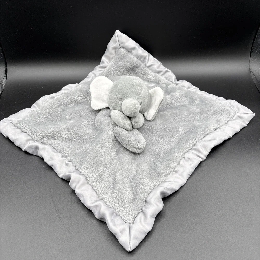 Carters Gray Elephant Plush Lovey Baby Security Blanket 2023 Dot Fabric